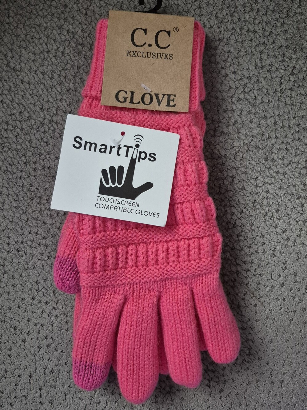 Cc Pink Touchscreen Gloves